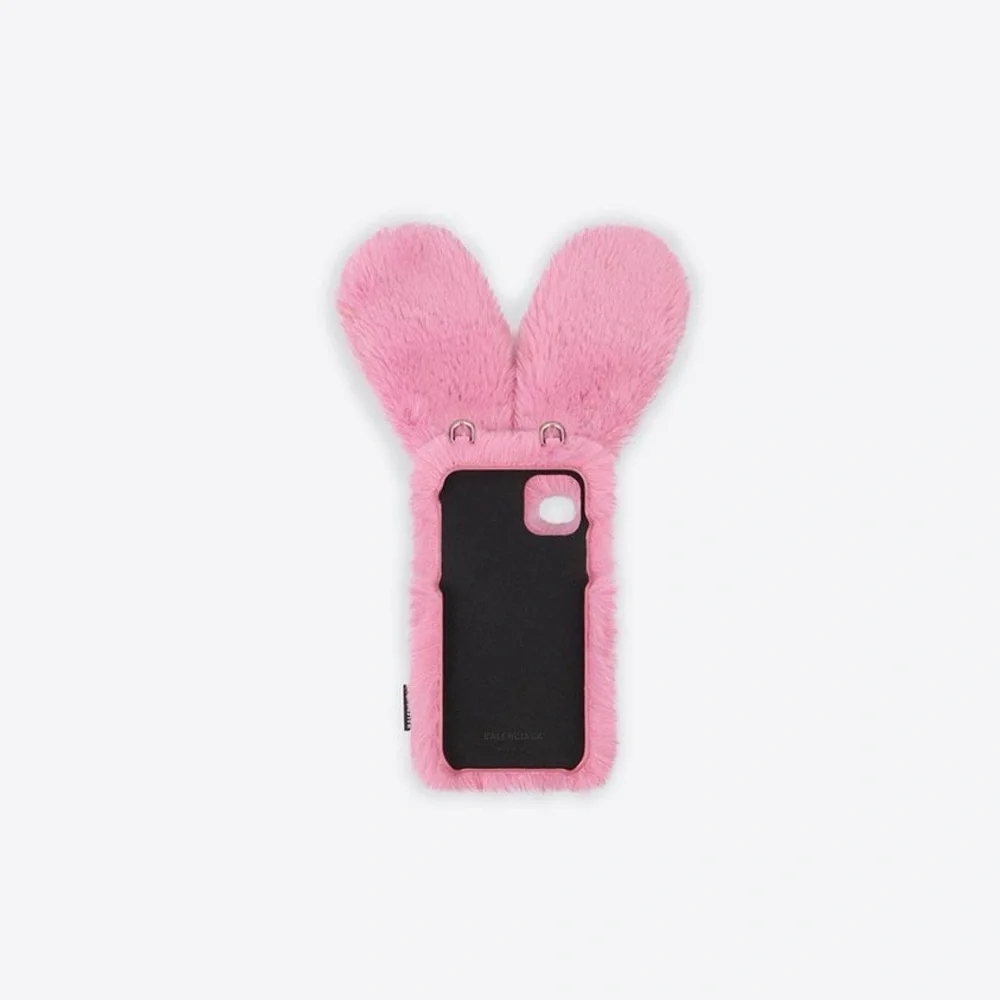Balenciaga Fluffy Bunny Ears Crossbody iPhone 12 Cell Phone Case